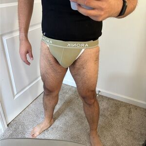 Aromik Olive Green Men's Brief with Branded Waistband